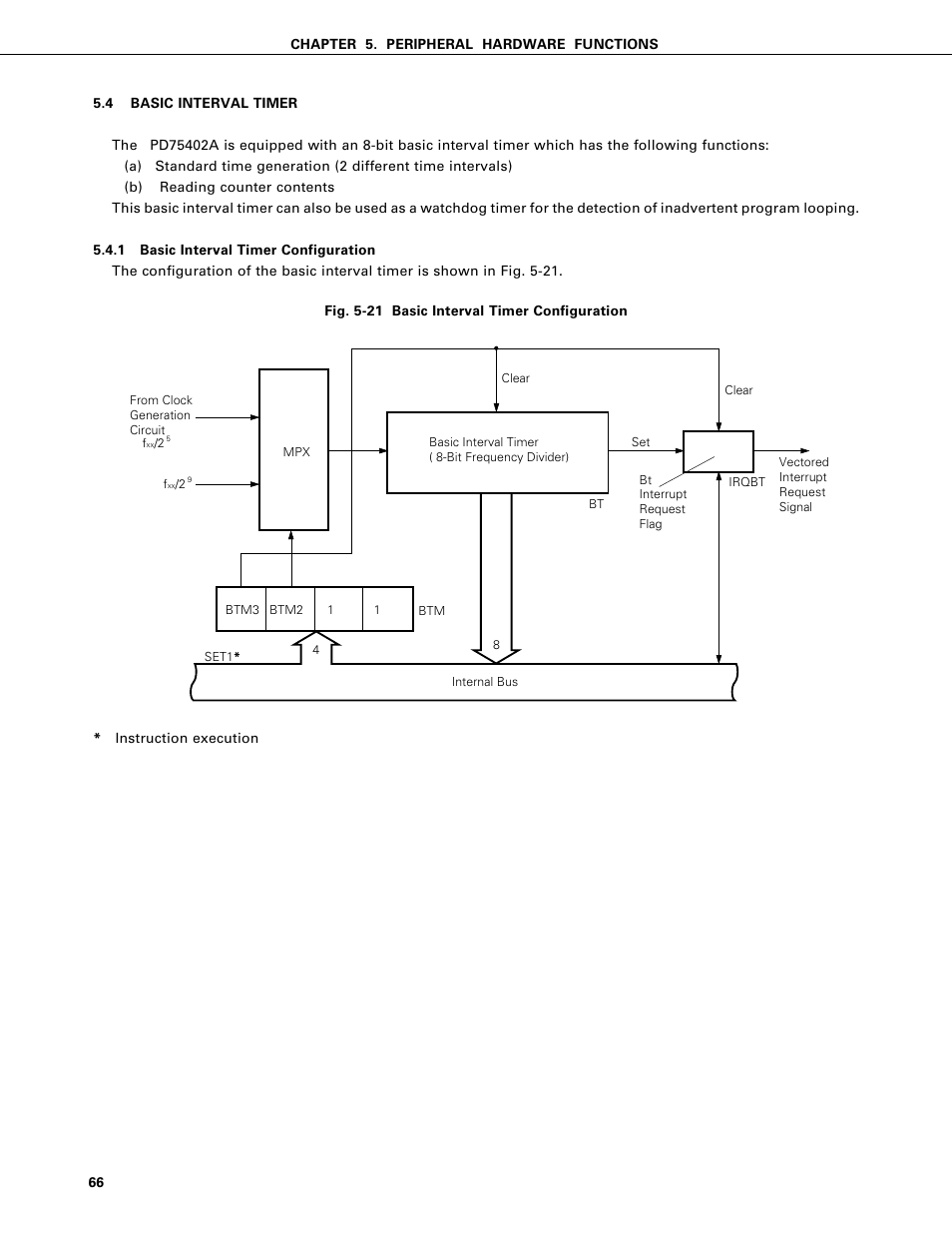 Basic interval timer, Basic interval timer configuration | NEC PD75402A User Manual | Page 77 / 195