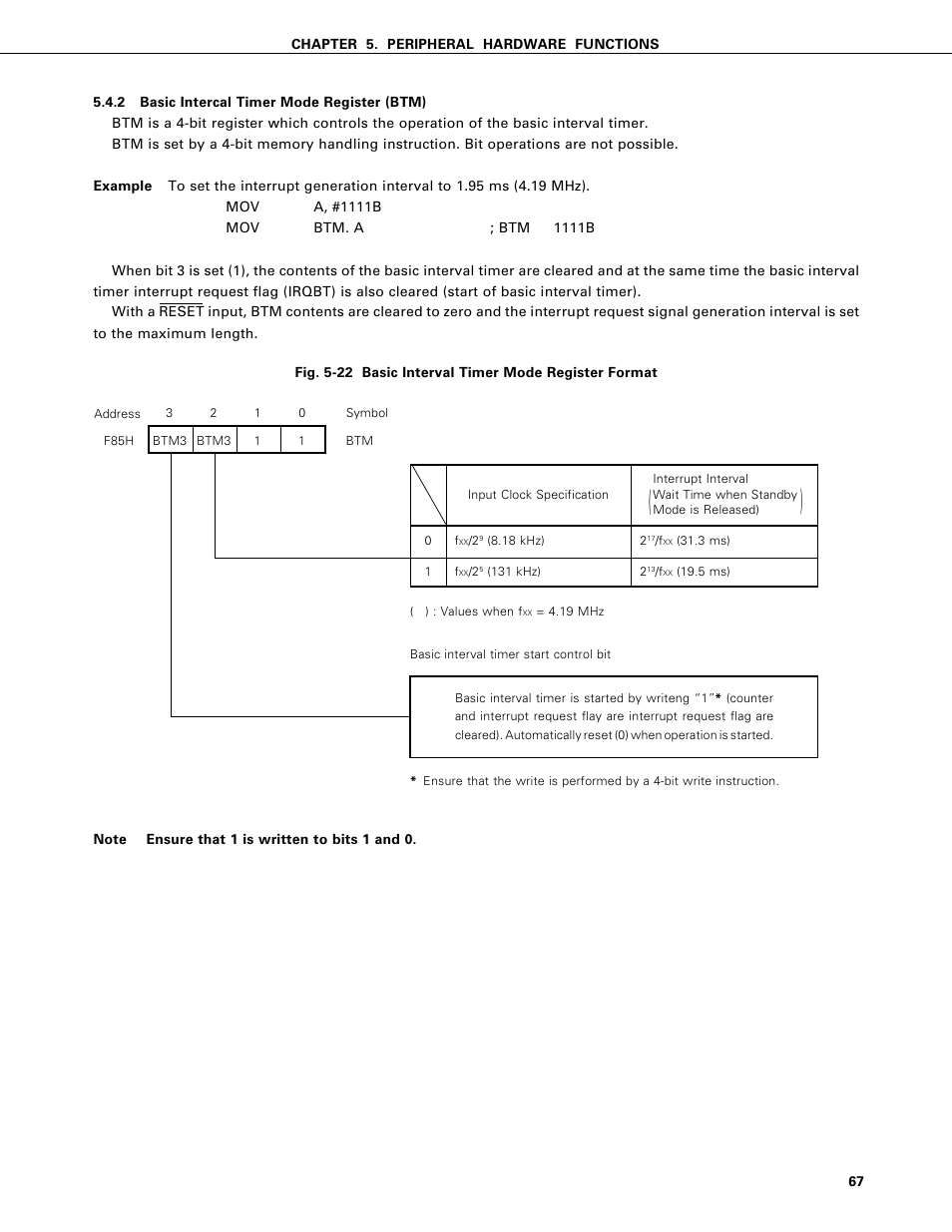 Basic intercal timer mode register (btm) | NEC PD75402A User Manual | Page 78 / 195