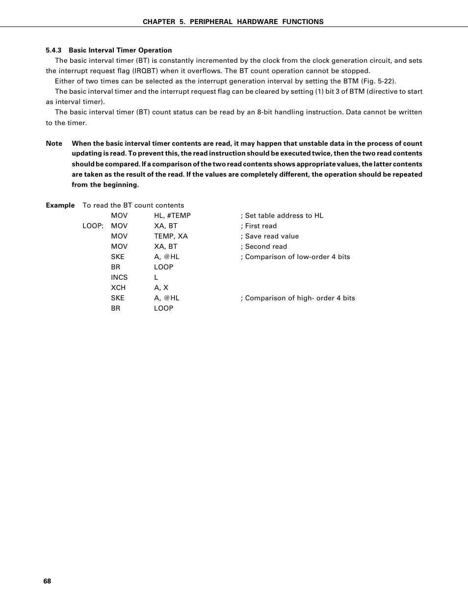 Basic interval timer operation | NEC PD75402A User Manual | Page 79 / 195