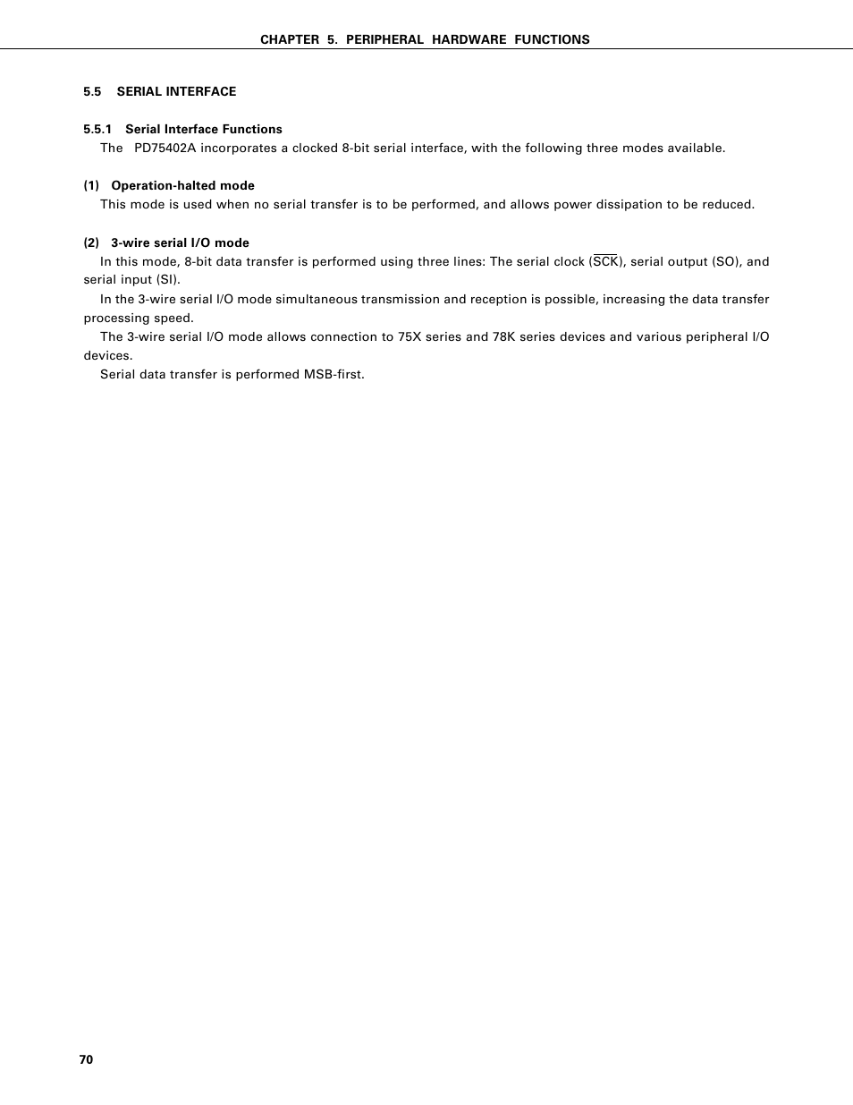 Serial interface, Serial interface functions | NEC PD75402A User Manual | Page 81 / 195