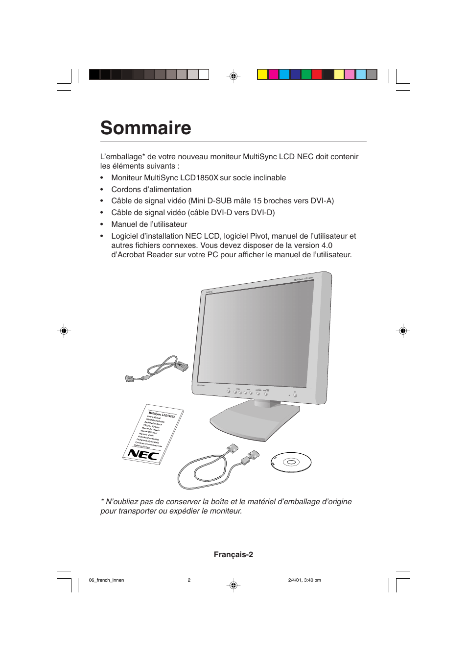 Sommaire | NEC LCD1850X User Manual | Page 103 / 213