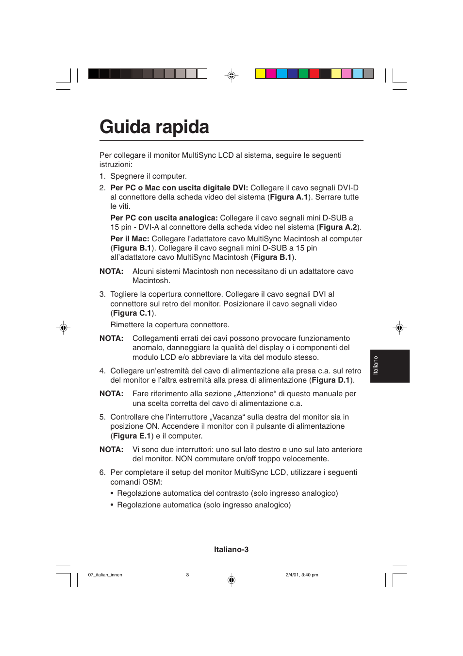 Guida rapida | NEC LCD1850X User Manual | Page 122 / 213