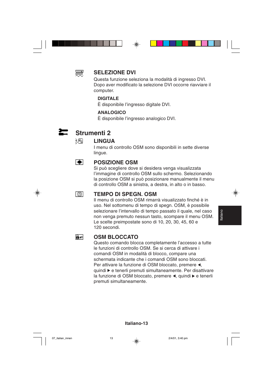 Strumenti 2 | NEC LCD1850X User Manual | Page 132 / 213