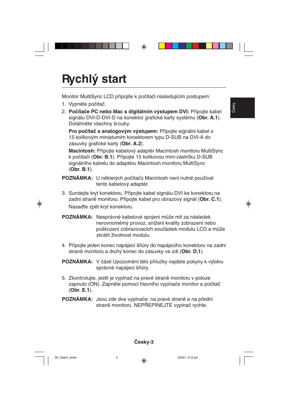 Rychl˘ start | NEC LCD1850X User Manual | Page 32 / 213