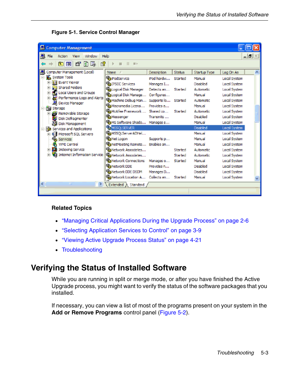 Verifying the status of installed software | NEC 320Fc User Manual | Page 101 / 120