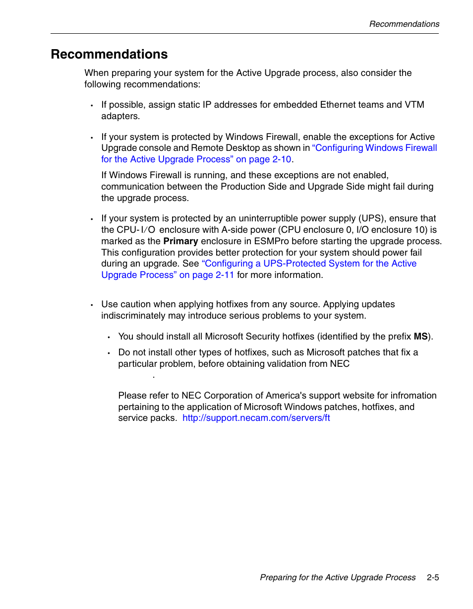 Recommendations | NEC 320Fc User Manual | Page 27 / 120
