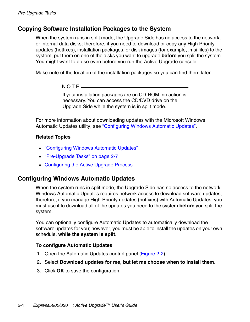 Configuring windows automatic updates | NEC 320Fc User Manual | Page 40 / 120