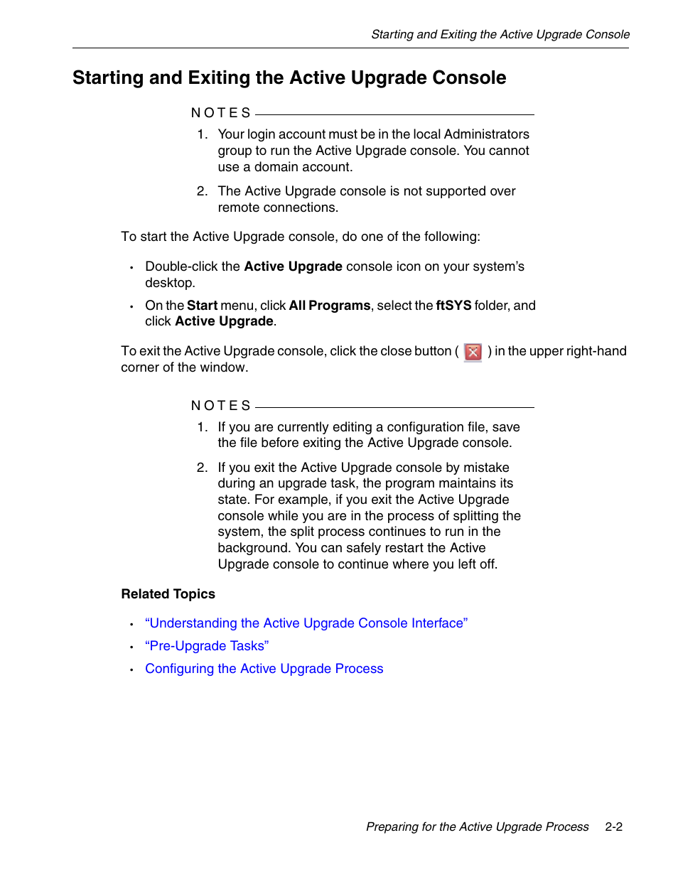 Starting and exiting the active upgrade console | NEC 320Fc User Manual | Page 43 / 120