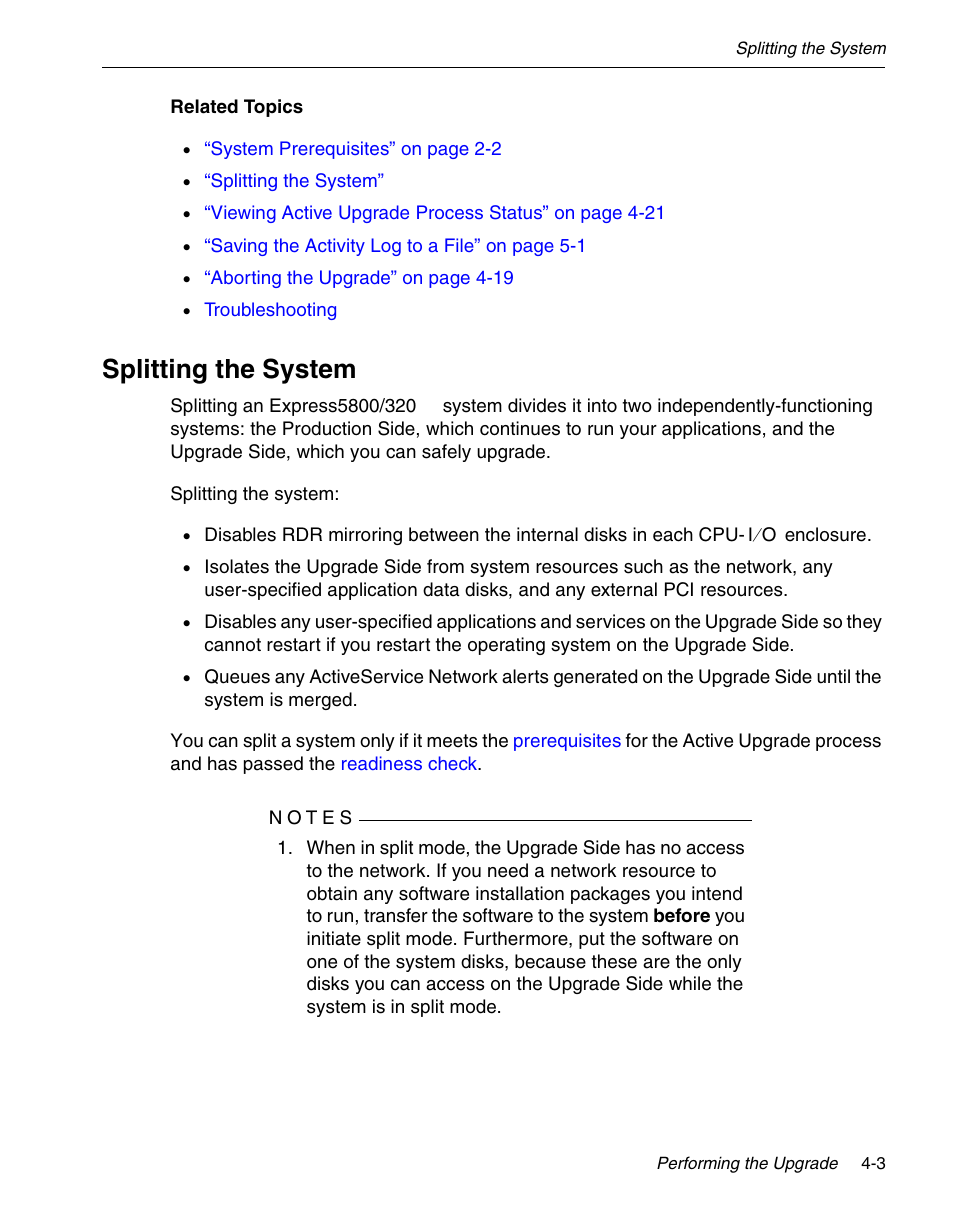 Splitting the system | NEC 320Fc User Manual | Page 73 / 120