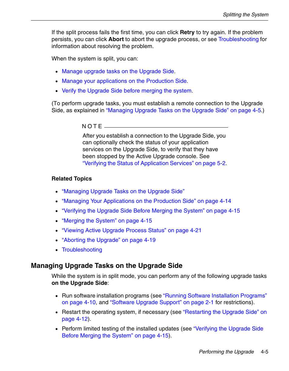 Managing upgrade tasks on the upgrade side | NEC 320Fc User Manual | Page 75 / 120