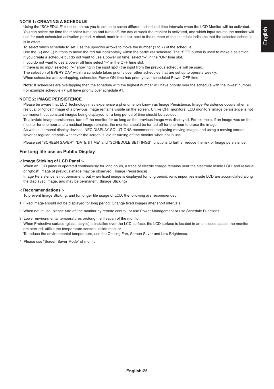 English | NEC LCD4215 User Manual | Page 27 / 34