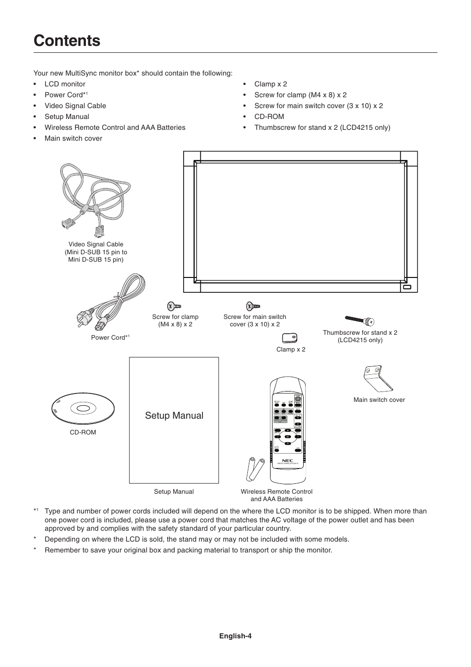 NEC LCD4215 User Manual | Page 6 / 34