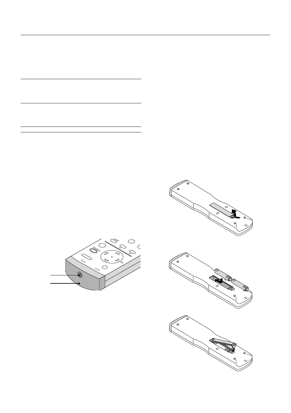 E – 7, Remote control precautions, Remote control battery installation | NEC XT5100 User Manual | Page 13 / 52