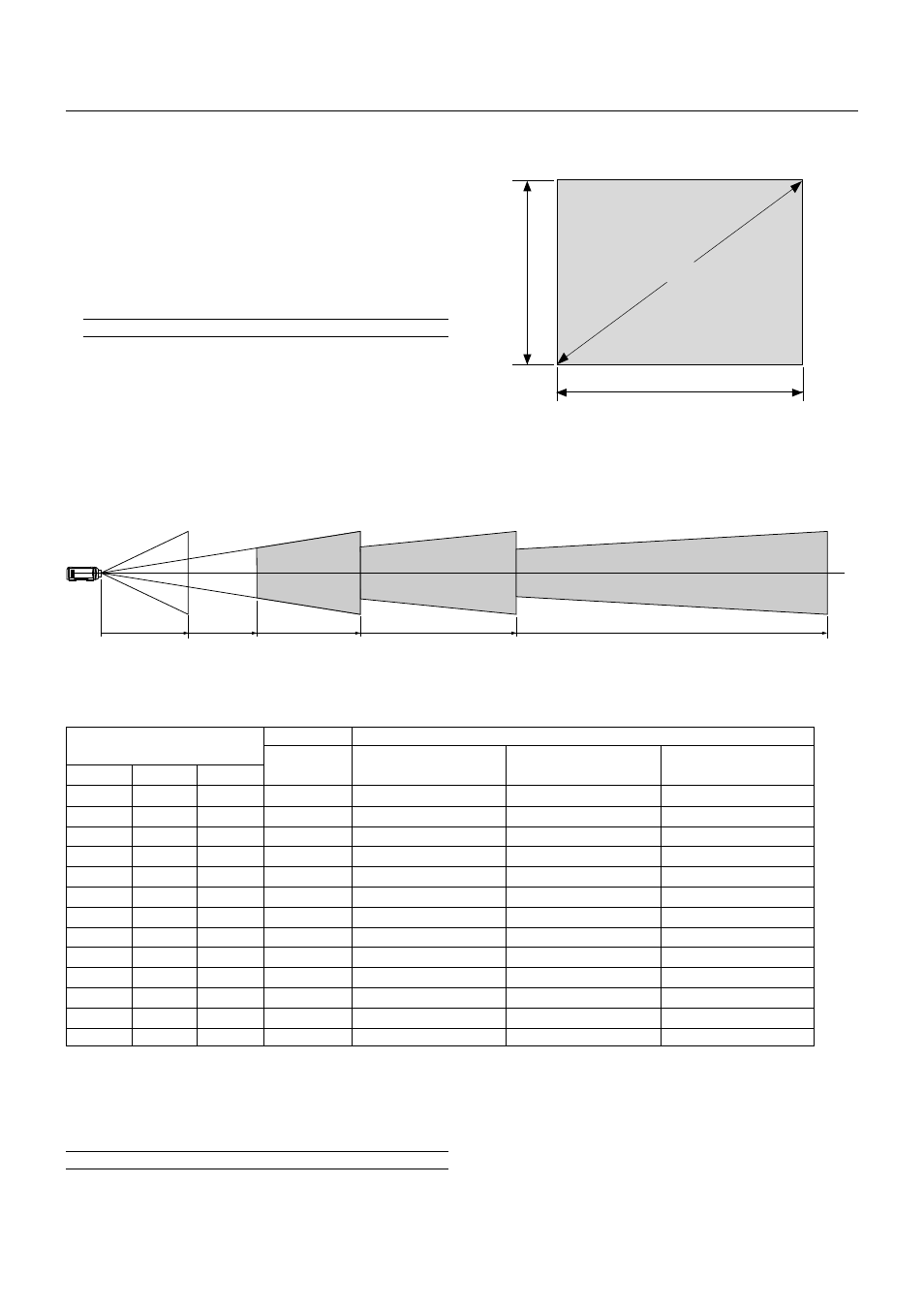 Installation, Setting up your projector, E – 8 | Throw distance, Screen size and projection distance | NEC XT5100 User Manual | Page 14 / 52