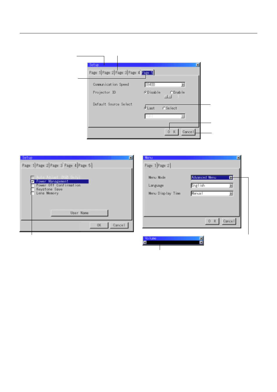Menu elements | NEC XT5100 User Manual | Page 34 / 52