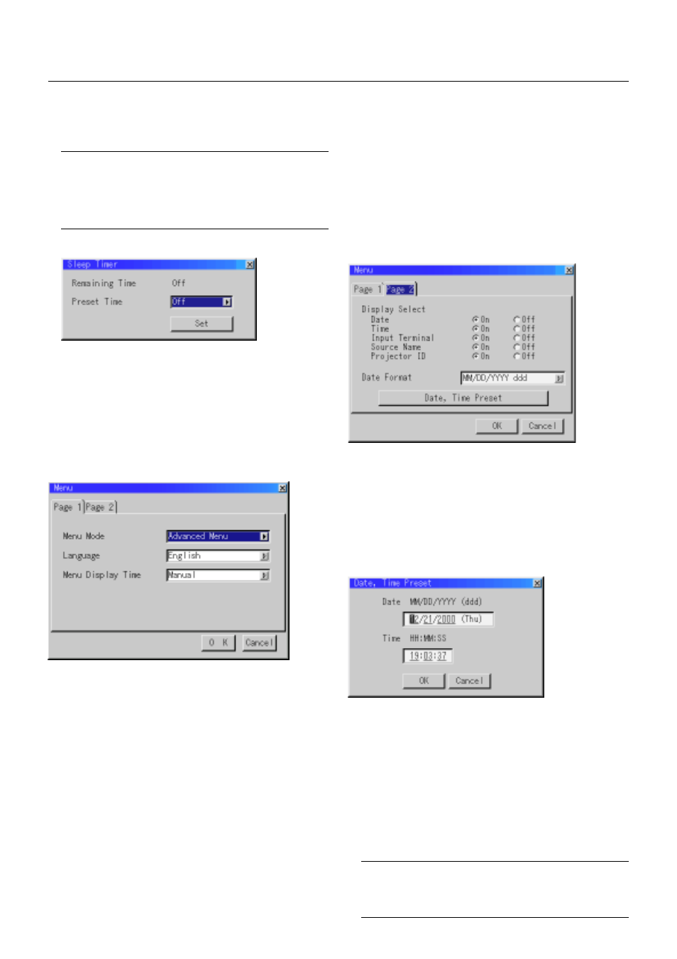 E – 35, Menu | NEC XT5100 User Manual | Page 41 / 52