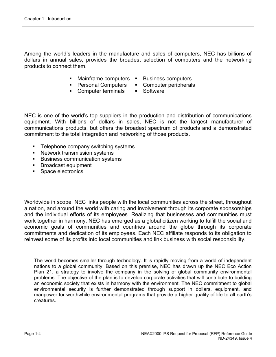 Computers, Communications, Global citizenship | NEC NEAX NDA-24349 User Manual | Page 10 / 421