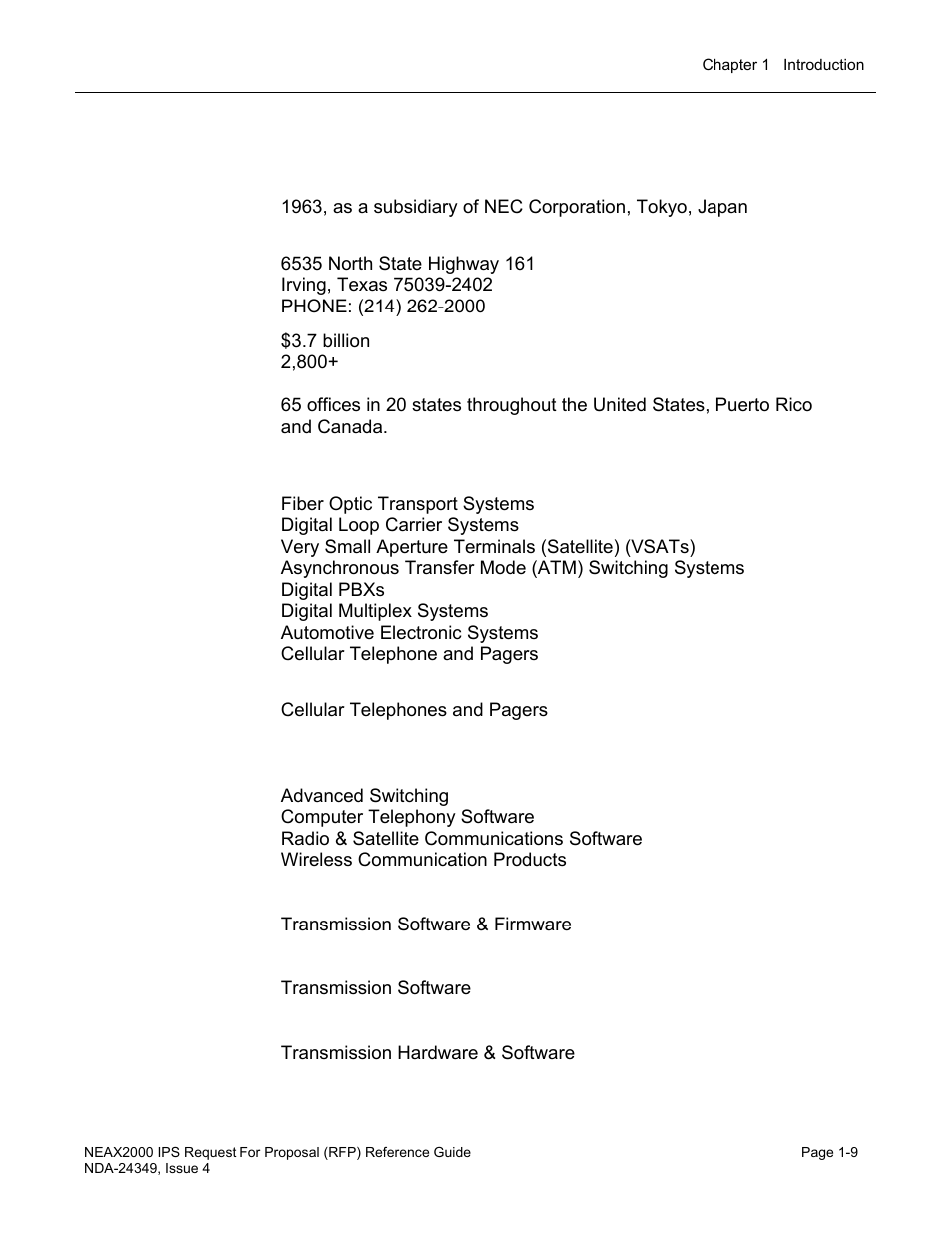 Nec unified solutions, inc | NEC NEAX NDA-24349 User Manual | Page 15 / 421