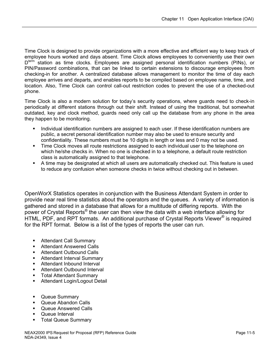 Open worx: attendant statistics | NEC NEAX NDA-24349 User Manual | Page 225 / 421
