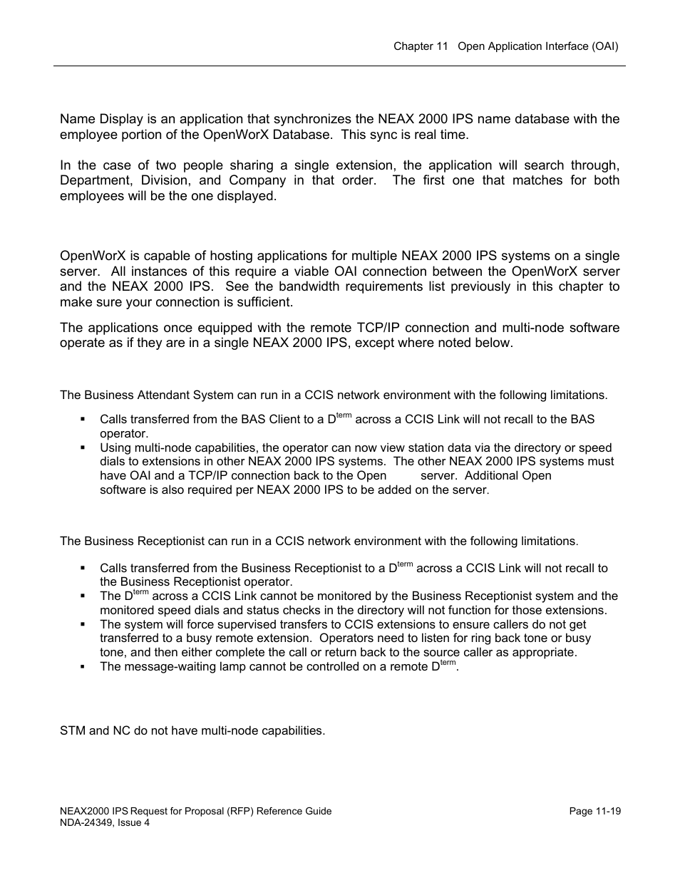 Open worx : name display, Open worx : multiple ccis node configuration | NEC NEAX NDA-24349 User Manual | Page 239 / 421