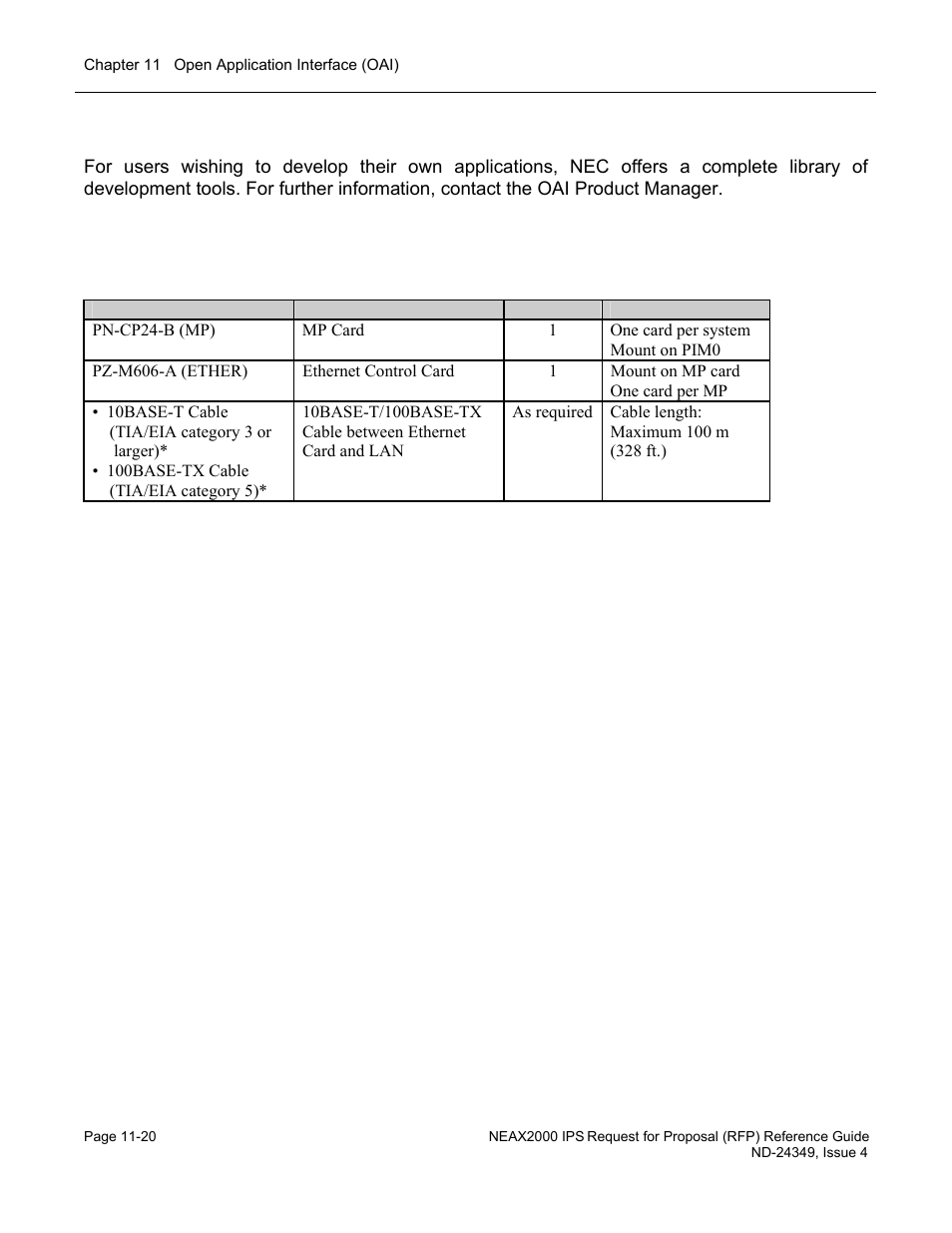 Oai application software development, System specifications | NEC NEAX NDA-24349 User Manual | Page 240 / 421