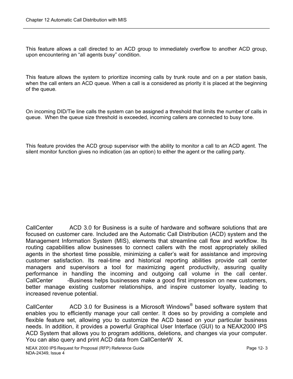 Callcenter worx acd 3.0 for business | NEC NEAX NDA-24349 User Manual | Page 243 / 421