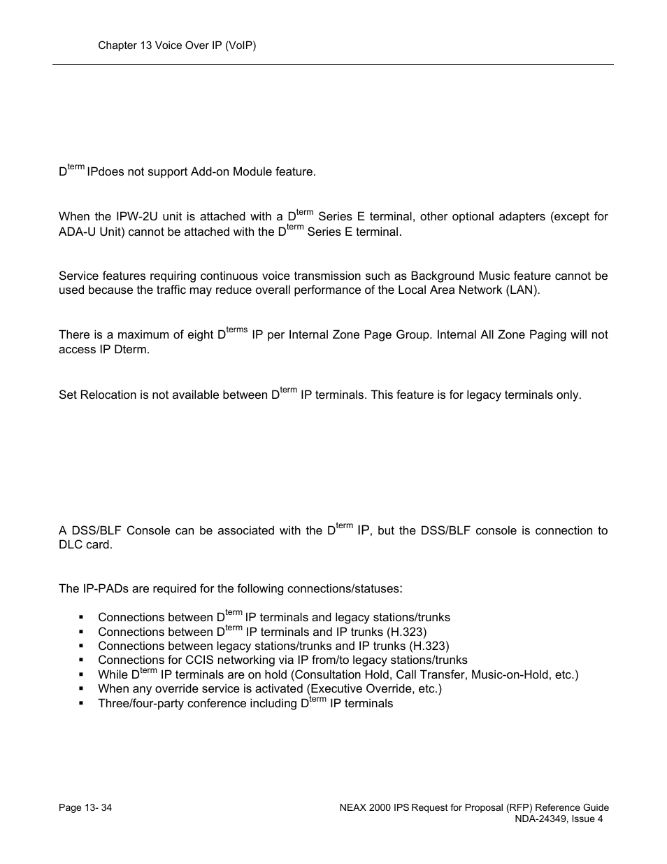 System conditions/limitations (peer-to-peer ip) | NEC NEAX NDA-24349 User Manual | Page 292 / 421