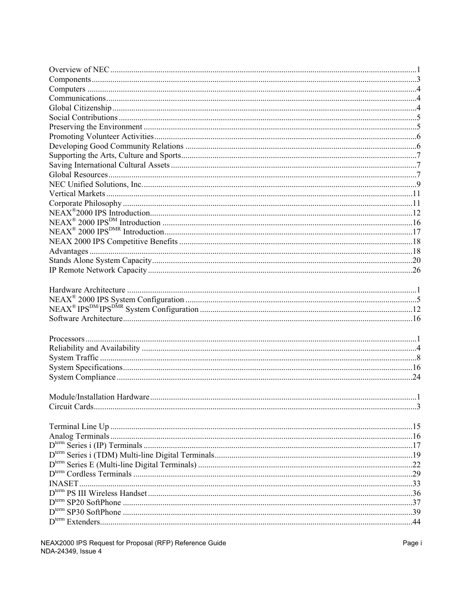 NEC NEAX NDA-24349 User Manual | Page 3 / 421