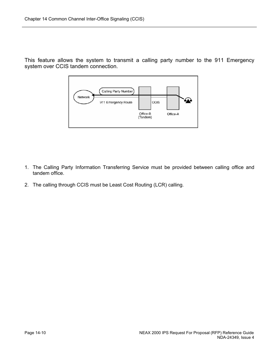 Centralized e911 – ccis | NEC NEAX NDA-24349 User Manual | Page 302 / 421