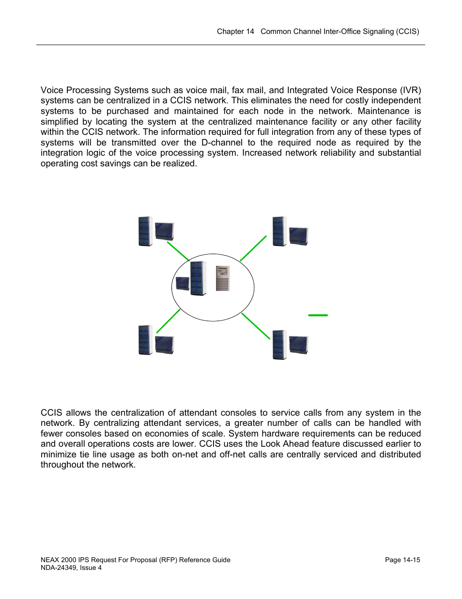 Centralized voice processing / messaging, Centralized attendant consoles, Ccis centralized voice mail | NEC NEAX NDA-24349 User Manual | Page 307 / 421