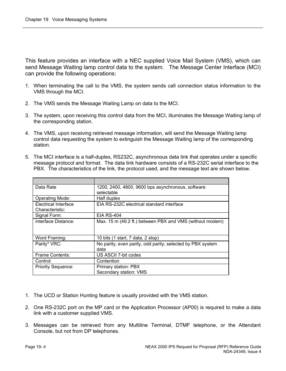 Message center interface (mci) | NEC NEAX NDA-24349 User Manual | Page 386 / 421