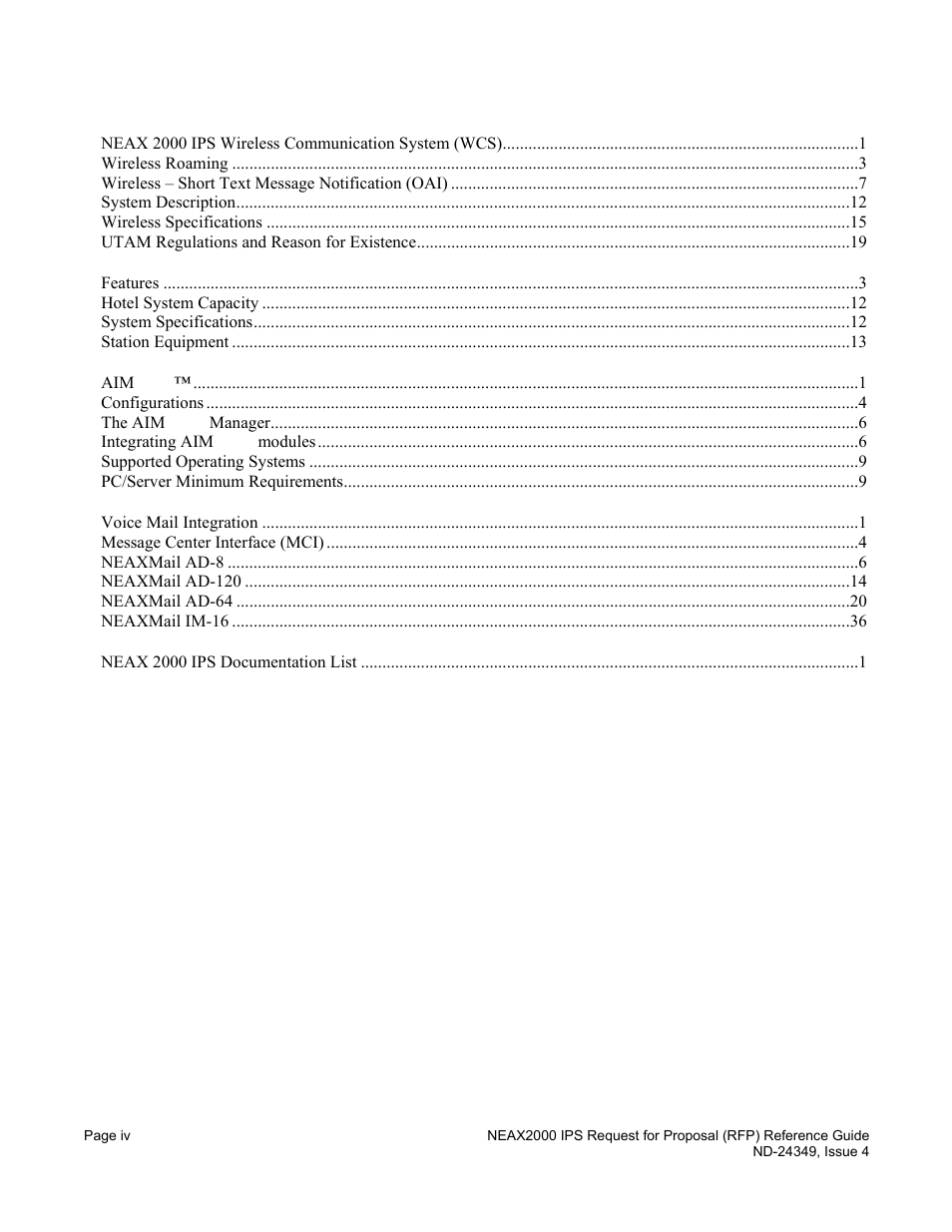 NEC NEAX NDA-24349 User Manual | Page 6 / 421