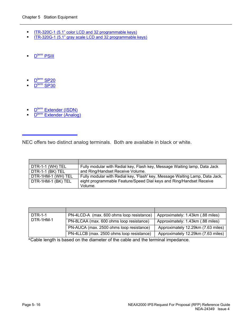 Analog terminals | NEC NEAX NDA-24349 User Manual | Page 92 / 421