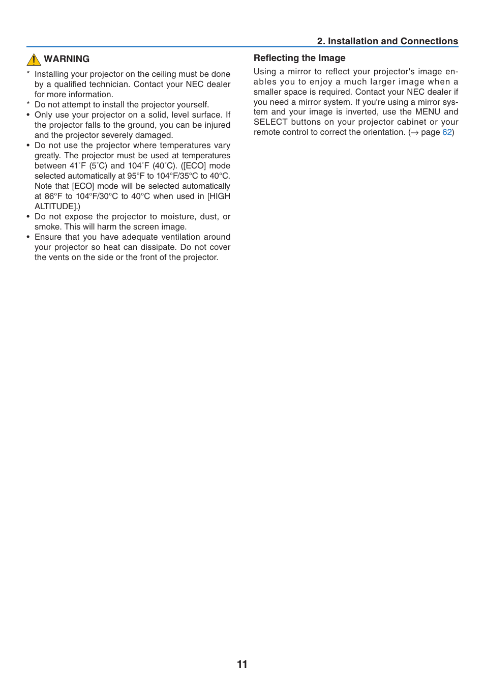 NEC NP41 User Manual | Page 20 / 100