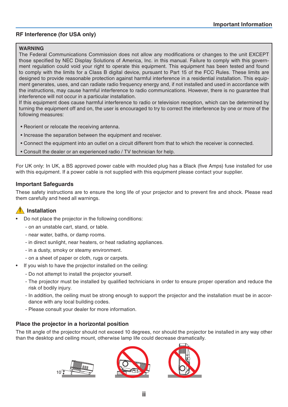NEC NP41 User Manual | Page 4 / 100