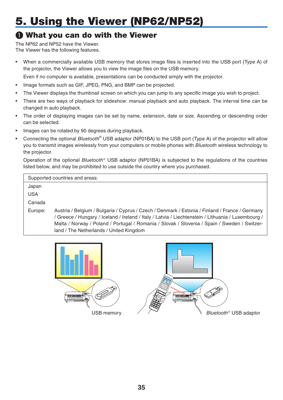 Using the viewer (np62/np52), 1) what you can do with the viewer, What you can do with the viewer | NEC NP41 User Manual | Page 44 / 100