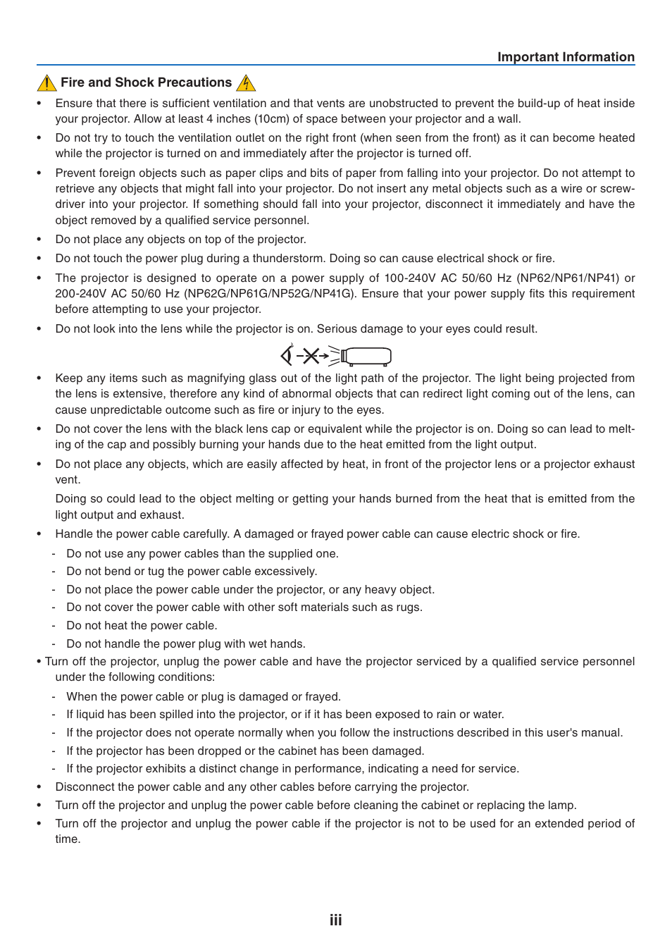 NEC NP41 User Manual | Page 5 / 100