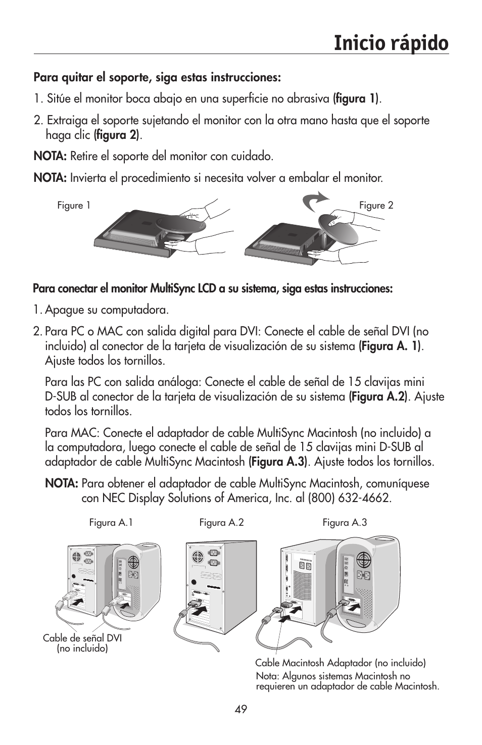 Inicio rápido | NEC 175VXM User Manual | Page 51 / 76