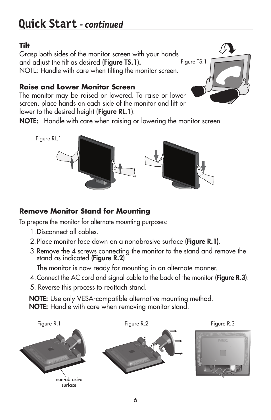 Quick start, Continued | NEC 175VXM User Manual | Page 8 / 76