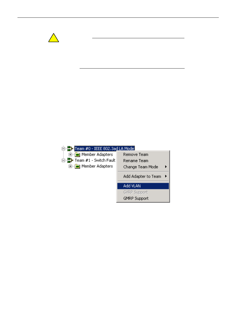 Configuring virtual lans over a team, Figure 2-10. adding a vlan to a team, Configuring virtual lans over a team” on | NEC 5800/320MA User Manual | Page 38 / 74