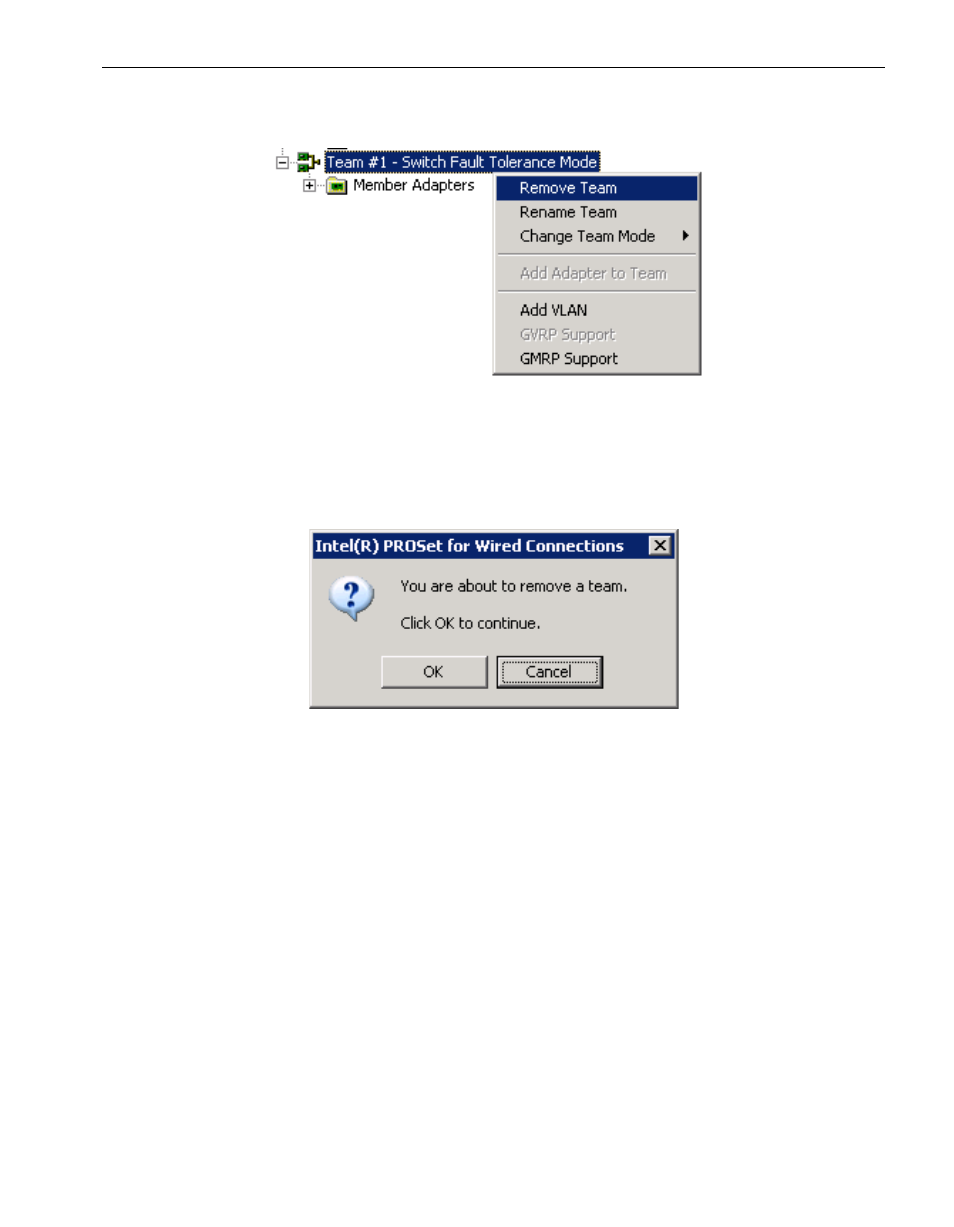 Troubleshooting ethernet pci adapters, Figure 2-22. confirmation message: removing a team, Figure 2-21 | NEC 5800/320MA User Manual | Page 51 / 74