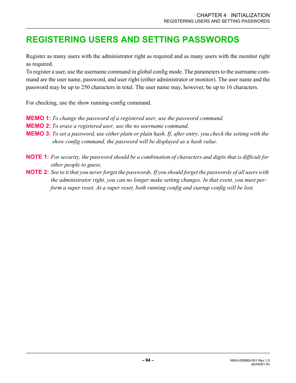 Registering users and setting passwords | NEC NEAX IPS NWA-008869-001 User Manual | Page 104 / 180