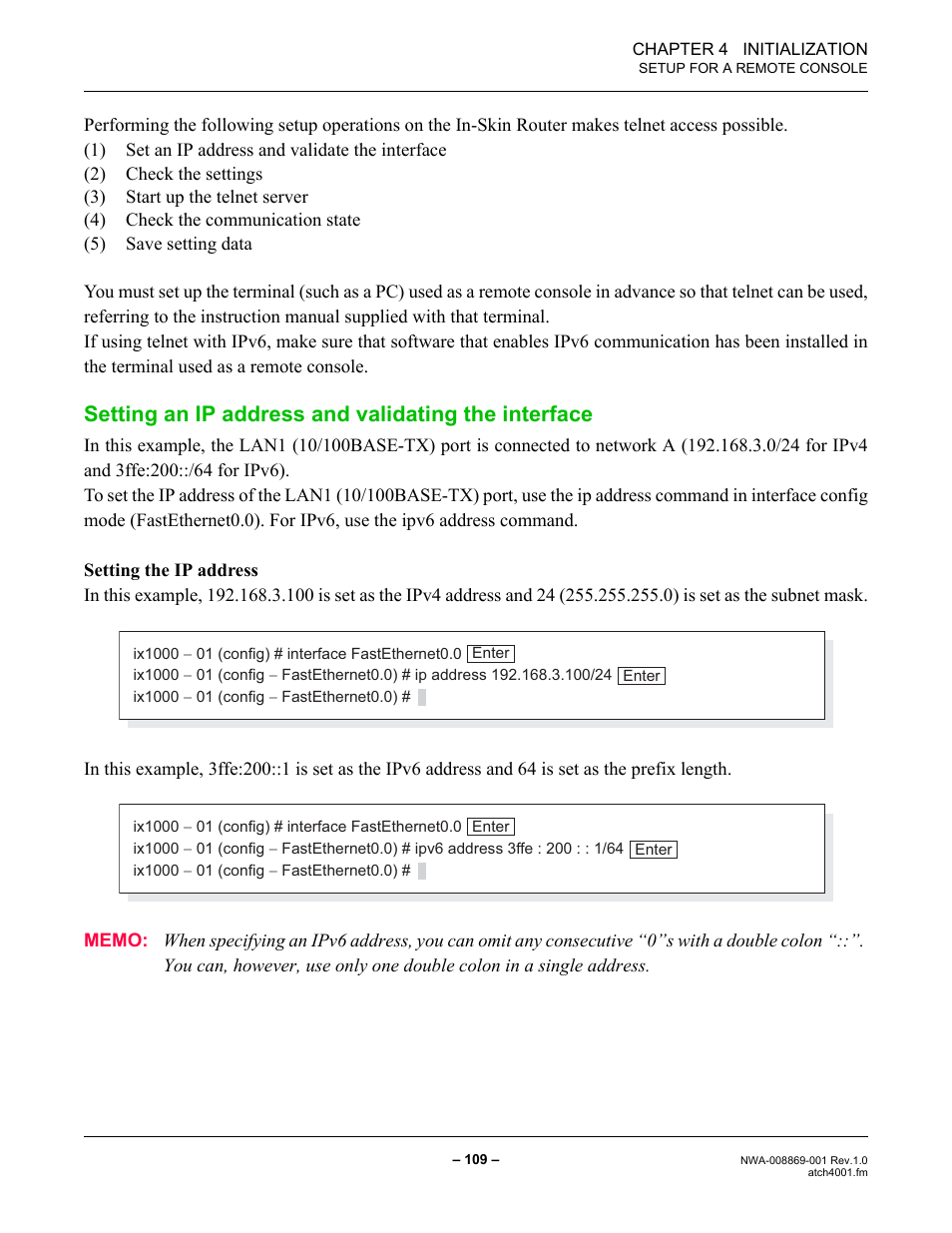 Setting an ip address and validating the interface | NEC NEAX IPS NWA-008869-001 User Manual | Page 119 / 180
