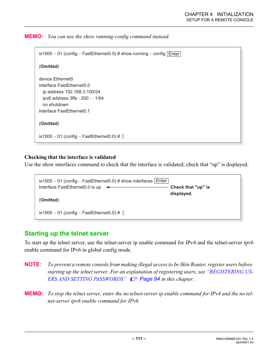 Starting up the telnet server | NEC NEAX IPS NWA-008869-001 User Manual | Page 121 / 180