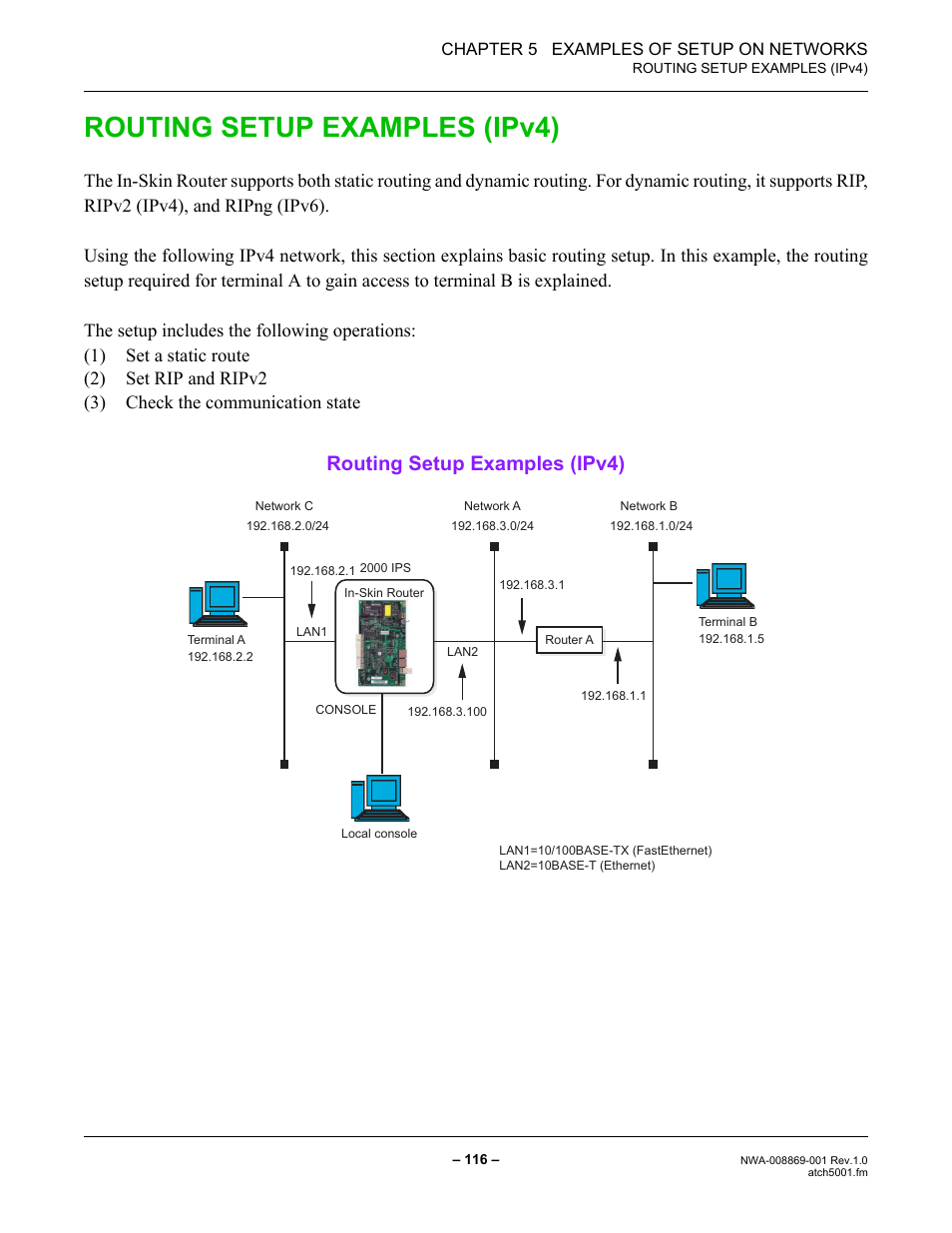 Routing setup examples (ipv4) | NEC NEAX IPS NWA-008869-001 User Manual | Page 126 / 180