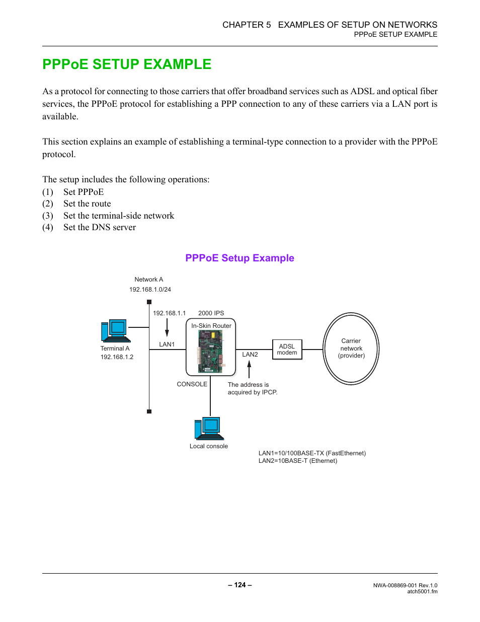 Pppoe setup example | NEC NEAX IPS NWA-008869-001 User Manual | Page 134 / 180