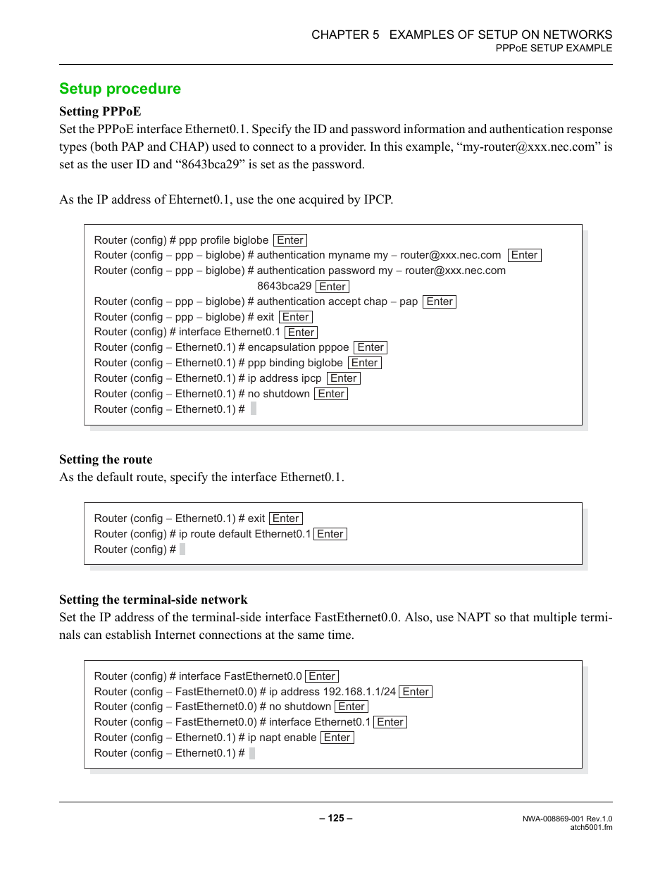 Setup procedure | NEC NEAX IPS NWA-008869-001 User Manual | Page 135 / 180