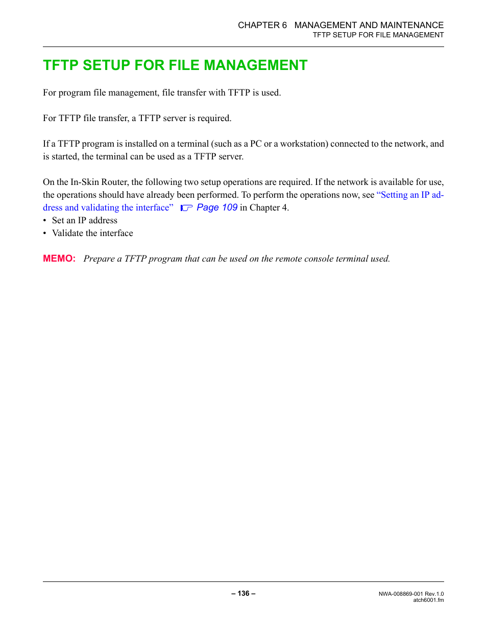 Tftp setup for file management | NEC NEAX IPS NWA-008869-001 User Manual | Page 146 / 180