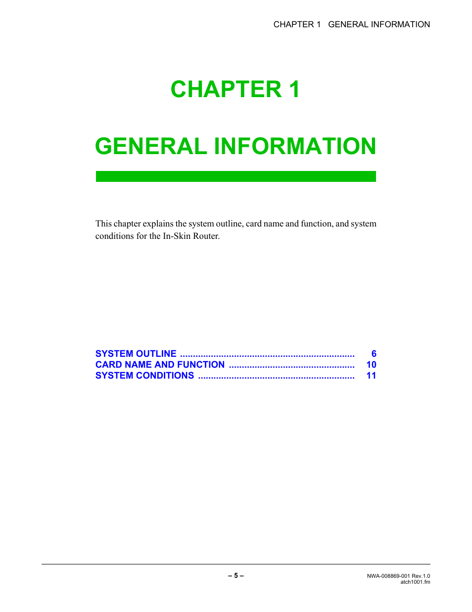 Chapter 1 general information | NEC NEAX IPS NWA-008869-001 User Manual | Page 15 / 180