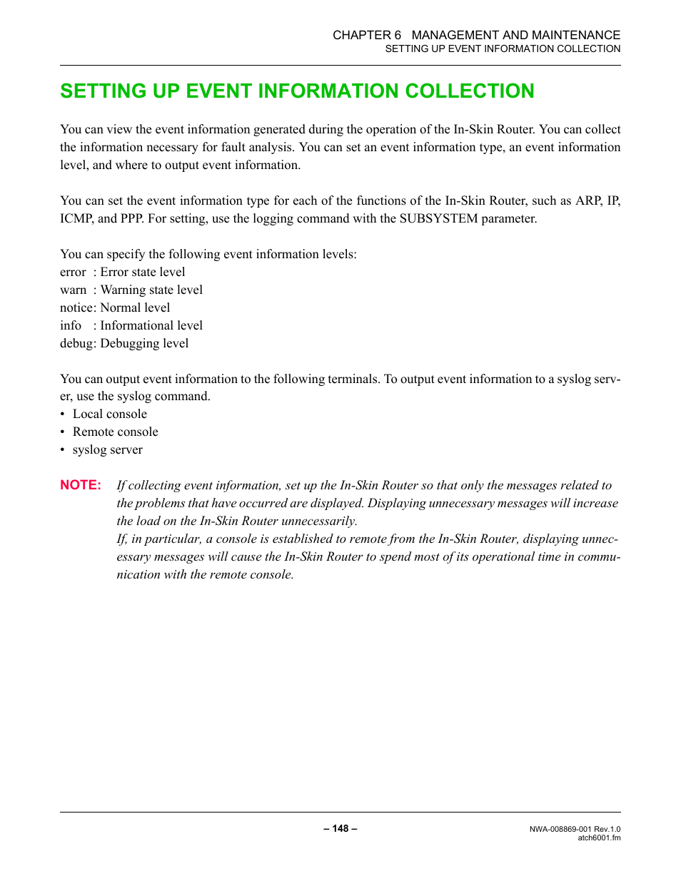 Setting up event information collection | NEC NEAX IPS NWA-008869-001 User Manual | Page 158 / 180